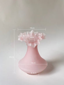 Matt pink mermaid tail glass flower vase