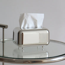 Silver tissue box cover for home, desk, office or car