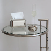 Silver tissue box cover for home, desk, office or car