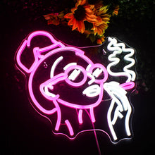 Girl smoking acrylic LED neon wall sign for room decor