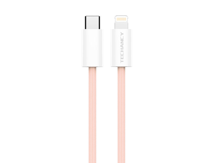 Rózsaszín Techancy USB-C–Lightning adatkábel