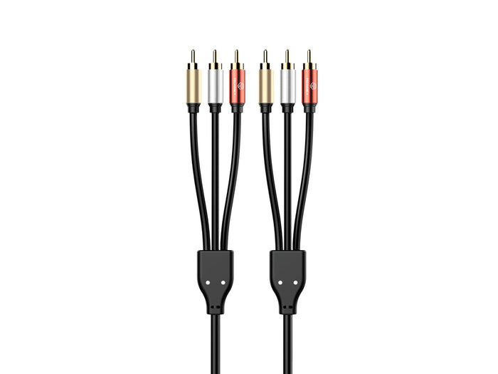 Fekete Techancy 3RCA–3RCA audiokábel