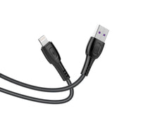 Fekete Techancy USB-A–Lightning töltő- és adatkábel