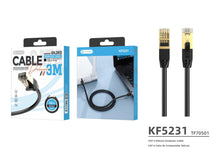 Fekete Techancy CAT-6 RJ45 hálózati kábel, 3 méter