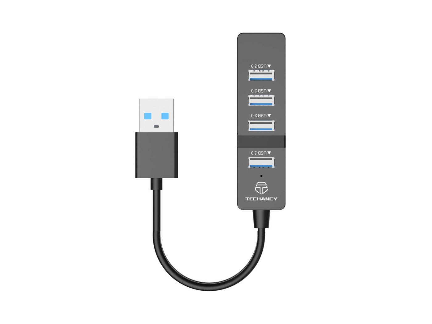 Fekete Techancy KT2904 USB hub 4 porttal