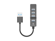 Fekete Techancy KT2904 USB hub 4 porttal