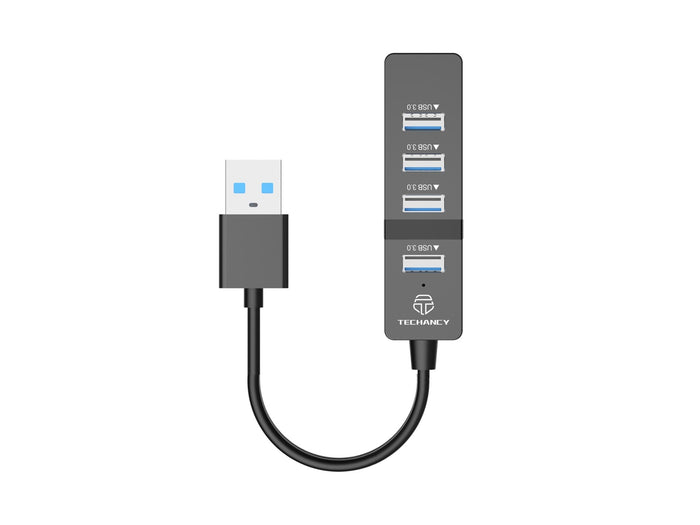 Fekete Techancy KT2904 USB hub 4 porttal