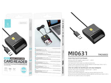 Fekete Techancy MI0631 USB intelligenskártya-olvasó