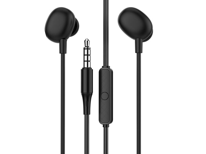 Fekete Techancy TD8040 vezetékes fülhallgató mikrofonnal