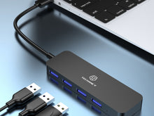 Fekete Techancy USB-C hub 4 USB-A porttal