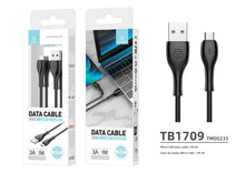 Fekete Techancy Micro USB adat- és töltőkábel