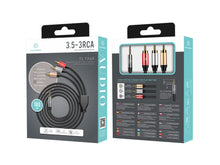 Fekete Techancy 3,5 mm–3RCA audiokábel