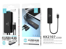 Fekete Techancy USB-C hub 4 USB-A porttal