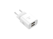 Fehér Techancy TA2772 USB fali töltő két porttal