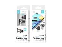 Fekete Techancy TD8050 vezetékes in-ear fülhallgató mikrofonnal