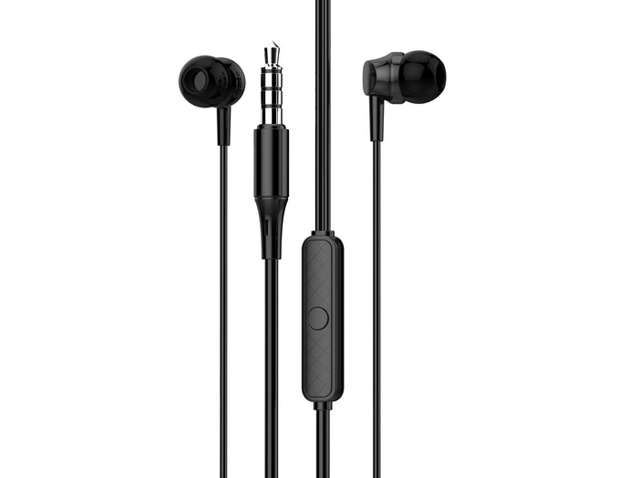 Fekete Techancy TD8028 vezetékes fülhallgató mikrofonnal