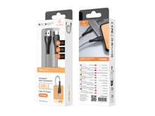 Fekete Techancy USB-A–USB-C adatkábel