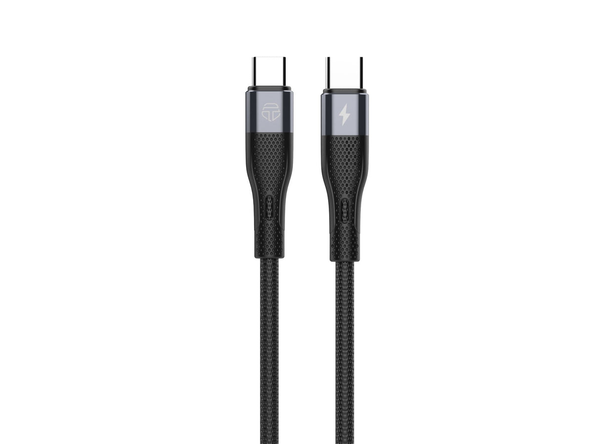 Techancy Cabo de carregamento rápido PD USB C para USB C Preto TB1779, carregamento rápido de 60 W, comprimento 1 m-0