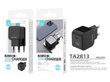 Fekete Techancy TA2813 kétportos gyorstöltő