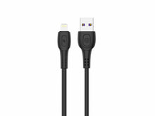 Fekete Techancy USB-A–Lightning töltő- és adatkábel