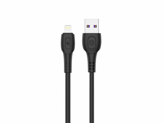 Fekete Techancy USB-A–Lightning töltő- és adatkábel