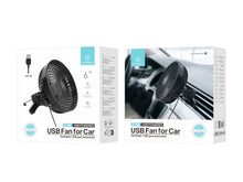 Fekete Techancy KL7306 USB autós ventilátor