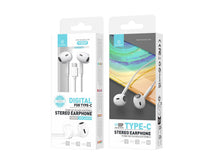 Fehér Techancy USB-C sztereó fülhallgató mikrofonnal