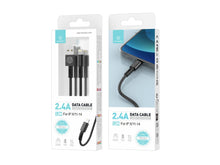 Fekete Techancy USB-A–Lightning kábel 1,2 m hosszban
