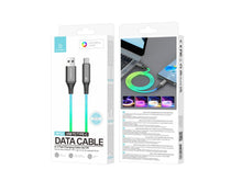 Fekete Techancy TB1799 USB-C adatkábel RGB világítással