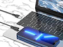 Fekete Techancy USB-A–Lightning adatkábel