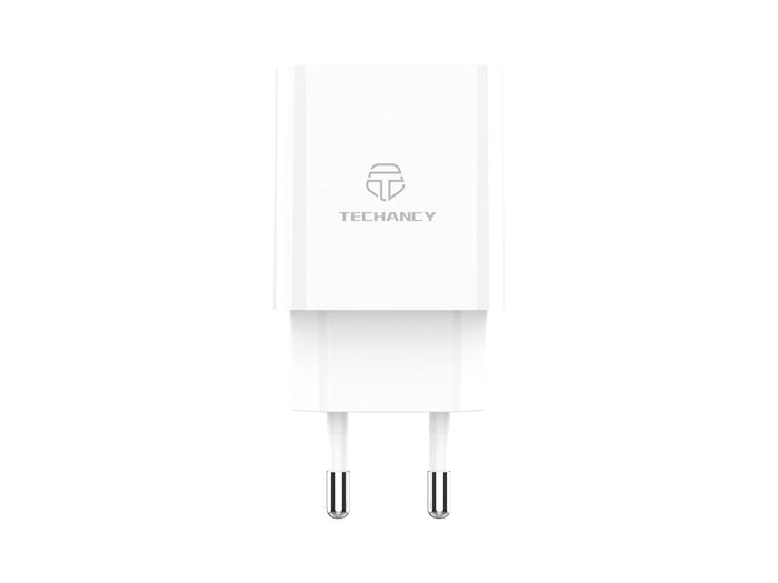 Fehér Techancy TA2821 USB-A és USB-C fali töltő