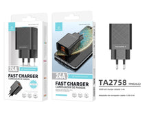 Fekete Techancy USB töltő két USB-A porttal