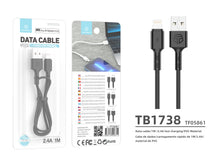 Fekete Techancy USB-A–Lightning kábel