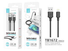Fekete Techancy USB-A–Lightning töltőkábel