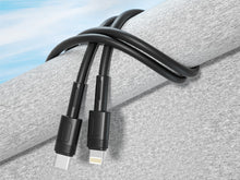 Fekete Techancy USB-C–Lightning gyorstöltő kábel