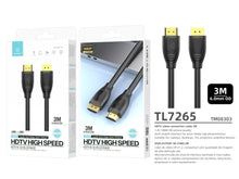 Fekete Techancy HDMI kábel 3 méteres kivitelben