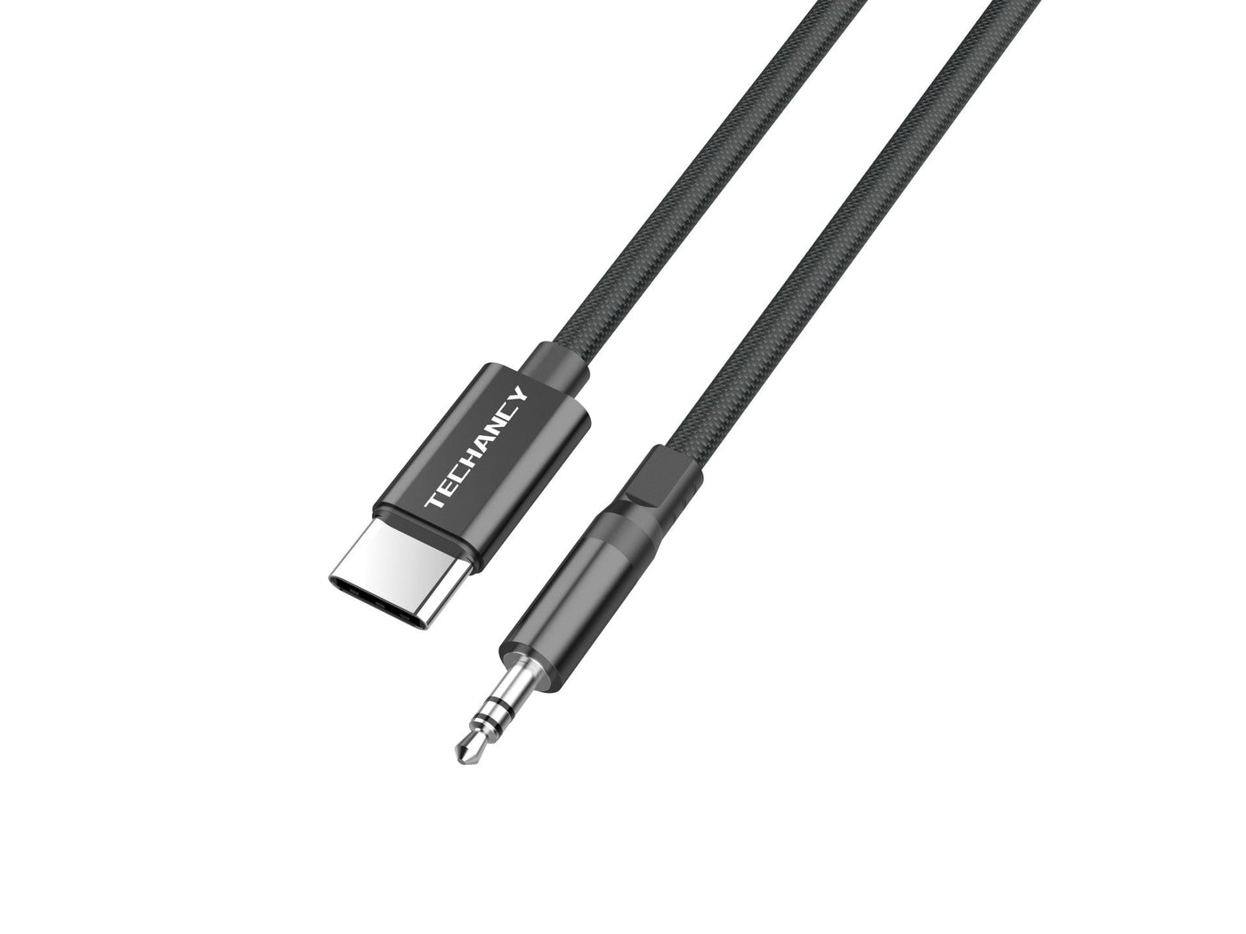 Techancy Cabo Audio Digital KQ2605 Type-C para 3.5mm, 1M, Trancado, Compativel com Telemovel, Carro e Auscultadores, Preto-0