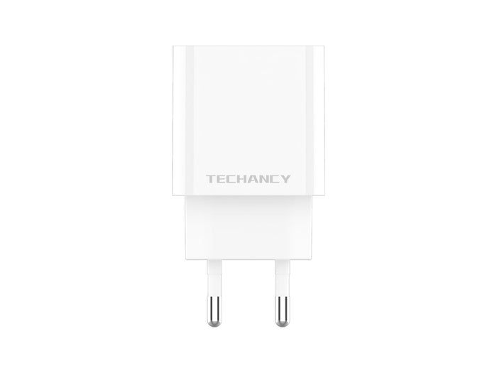 Fehér Techancy TA2828 USB-C és USB-A hálózati töltő
