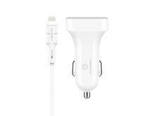 Techancy TC6401 Carregador de Carro Duplo USB 2.4A com Cabo Lightning Branco-0