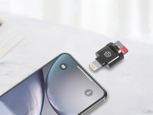 Fekete Techancy KK2108 Micro SD kártyaolvasó Lightning csatlakozóval