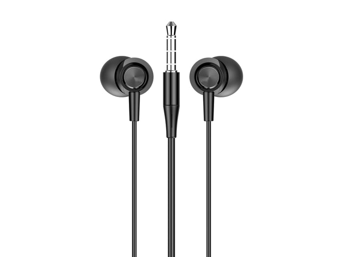 Fekete Techancy TD8025 vezetékes fülhallgató mikrofonnal