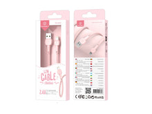 Rózsaszín Techancy USB-A–Lightning kábel