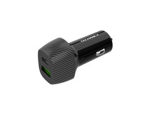 Fekete Techancy autós töltő USB-A és USB-C porttal