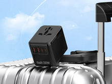 Fekete Techancy univerzális utazóadapter USB-C portokkal