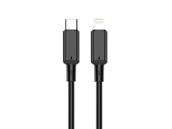 Fekete Techancy USB-C–Lightning kábel