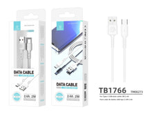 Fehér Techancy USB-A–USB-C adatkábel