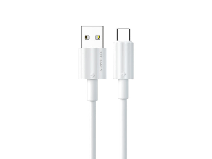 Fehér Techancy USB-A–USB-C adatkábel