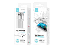 Fehér Techancy USB-A–USB-C töltőkábel 3 m