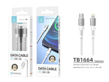 Fehér Techancy USB-C–Lightning fonott kábel