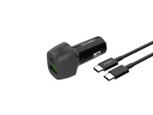 Fekete Techancy autós töltő USB-A és USB-C porttal